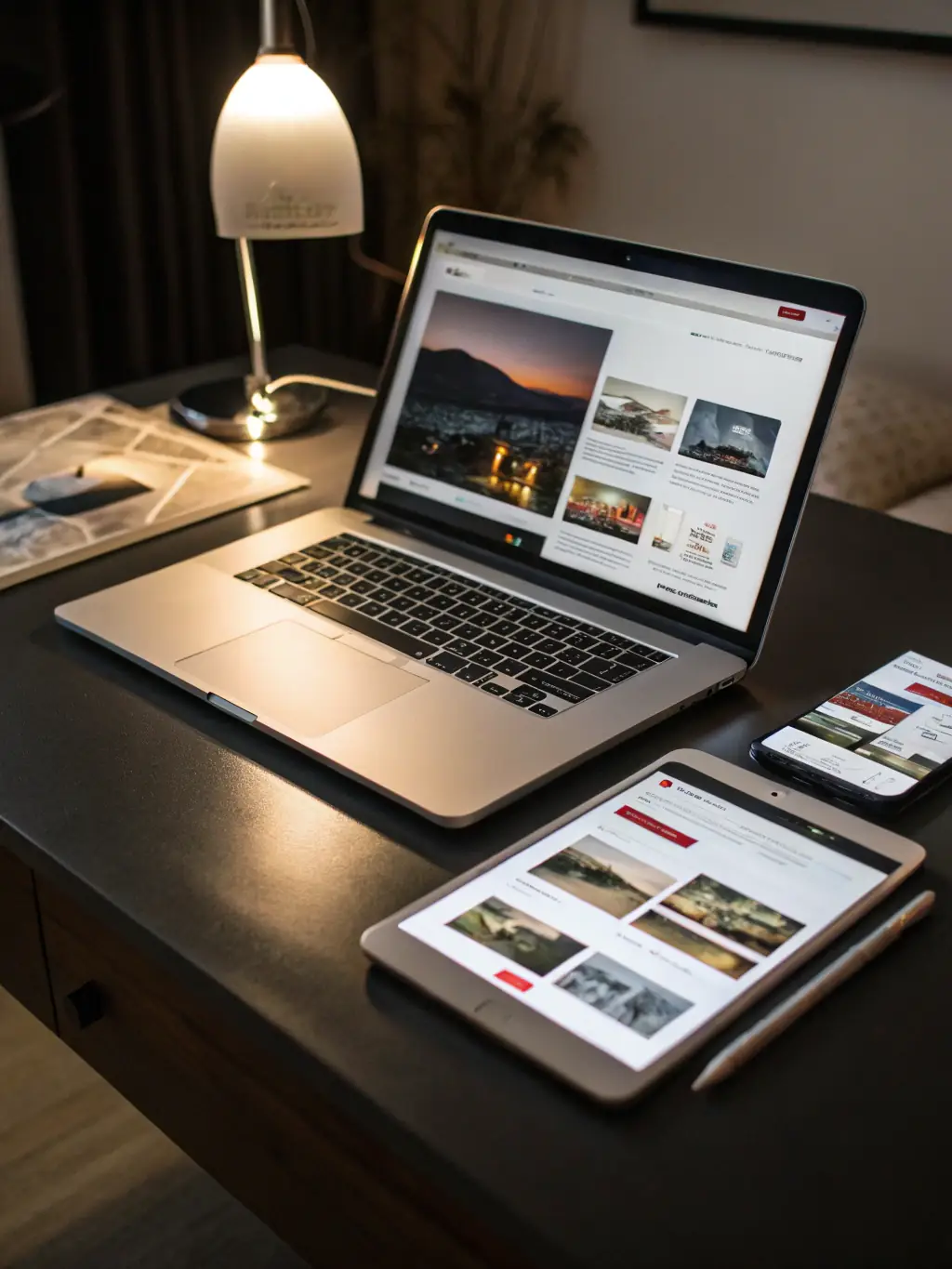 A screenshot of a beautifully designed website on multiple devices, representing T4Task's web development service.